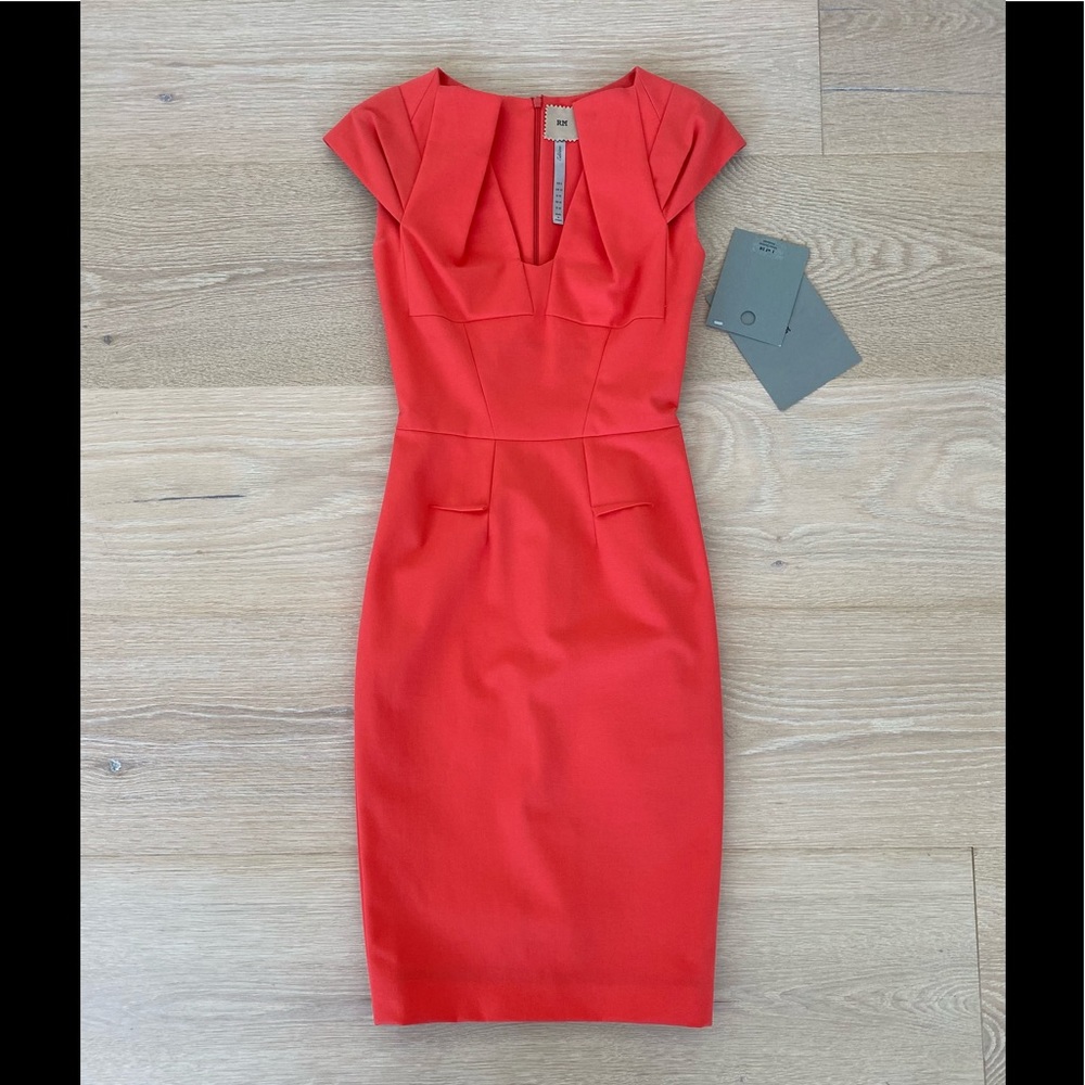 COPY - NWT New RM ROLAND MOURET Mona Coral Orange Dress 6